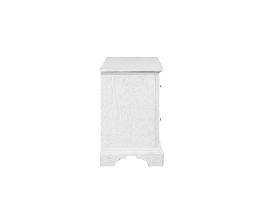 Alpine Furniture Clara Nightstand, White Mist