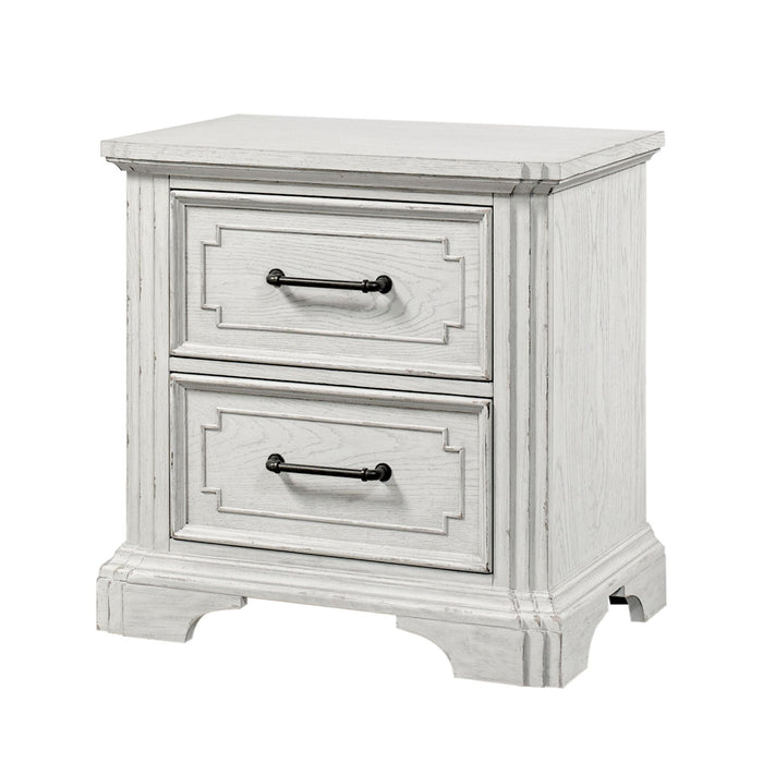 Alpine Furniture Clara Nightstand, White Mist