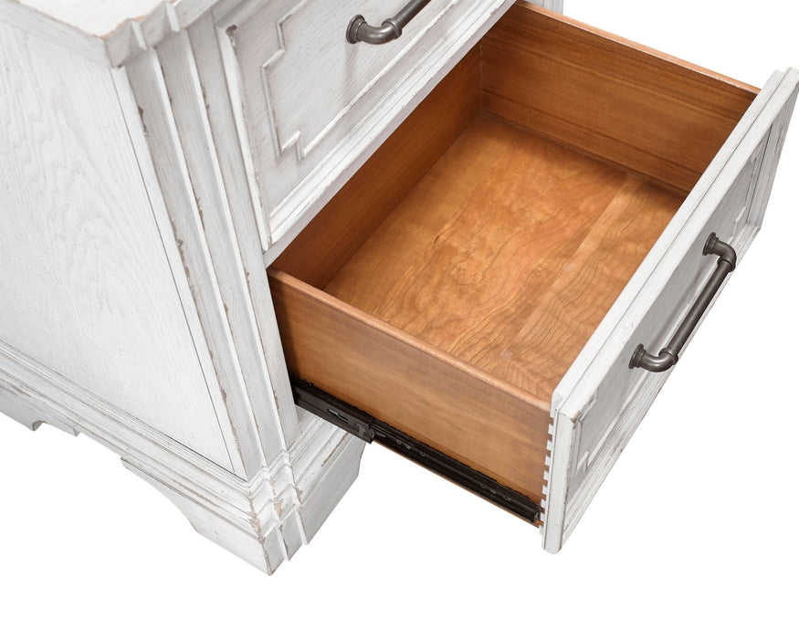 Alpine Furniture Clara Nightstand, White Mist