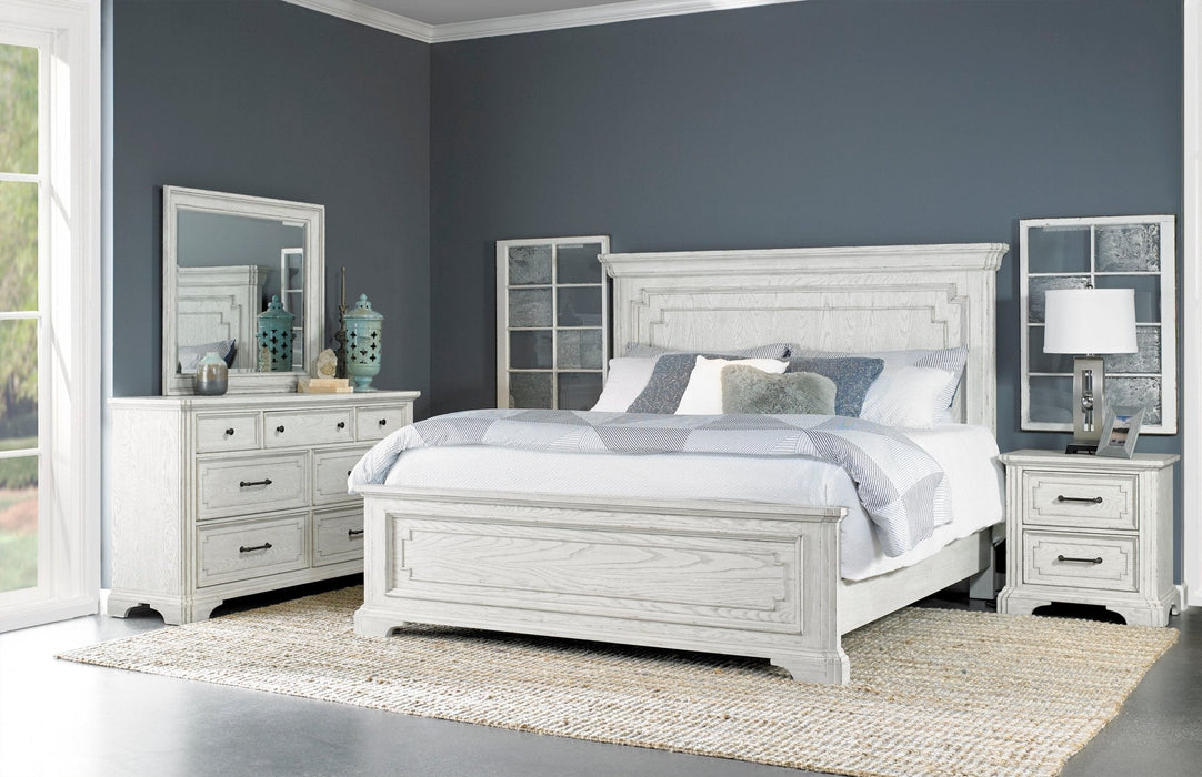 Alpine Furniture Clara Panel Bed, White Mist