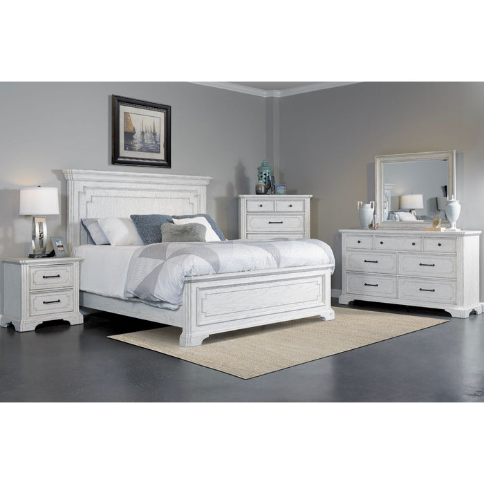 Alpine Furniture Clara Panel Bed, White Mist