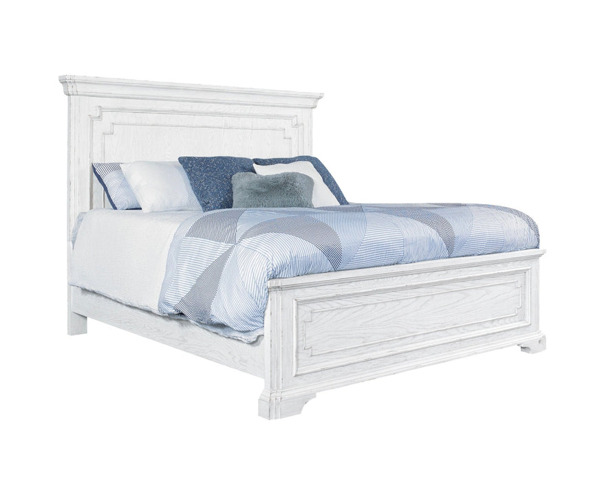 Alpine Furniture Clara Panel Bed, White Mist