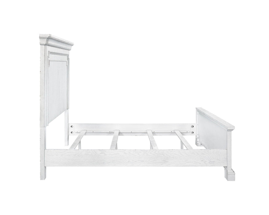 Alpine Furniture Clara Panel Bed, White Mist