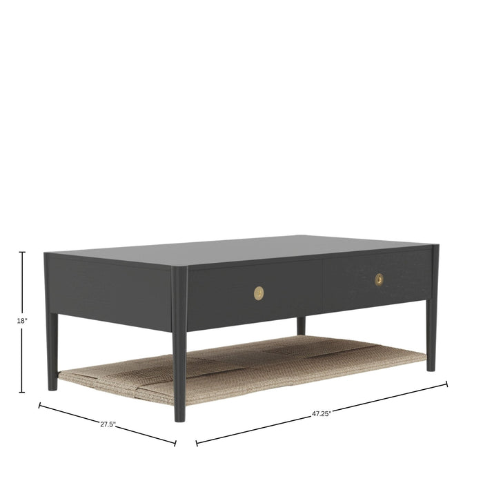 Alpine Furniture Cleo Coffee Table, Charcoal Gray