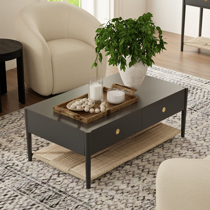 Alpine Furniture Cleo Coffee Table, Charcoal Gray
