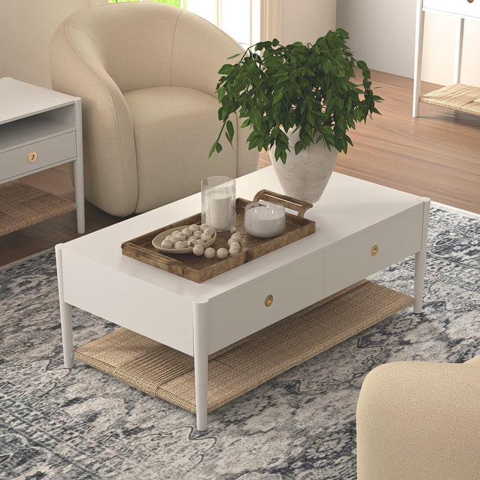 Alpine Furniture Cleo Coffee Table, Coconut Milk