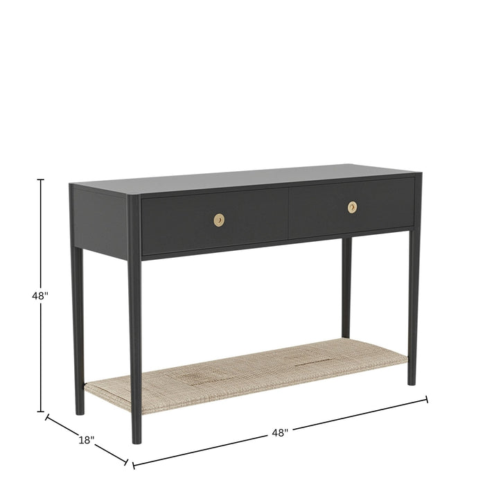 Alpine Furniture Cleo Console Table, Charcoal Gray