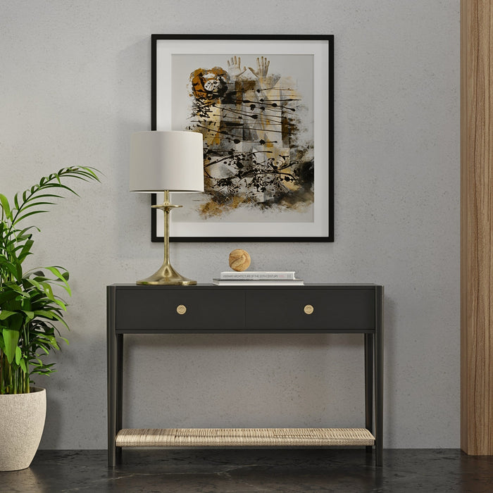 Alpine Furniture Cleo Console Table, Charcoal Gray