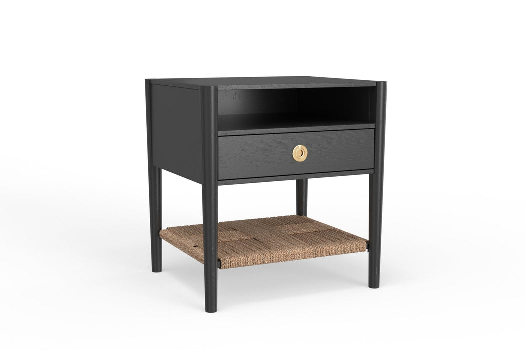 Alpine Furniture Cleo Nightstand, Charcoal Gray