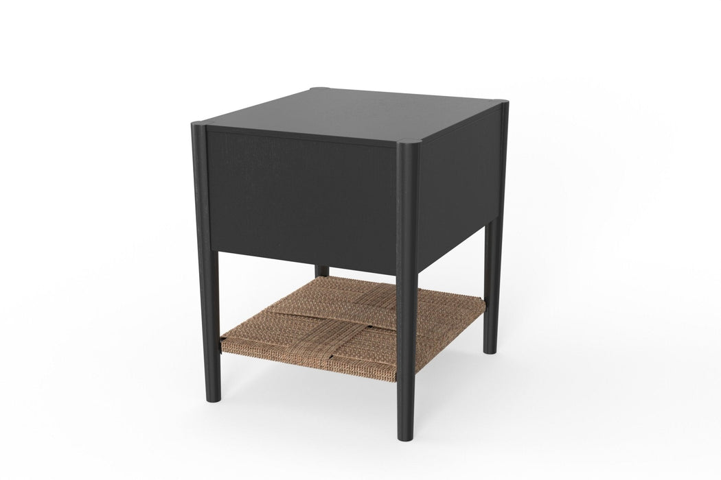 Alpine Furniture Cleo Nightstand, Charcoal Gray