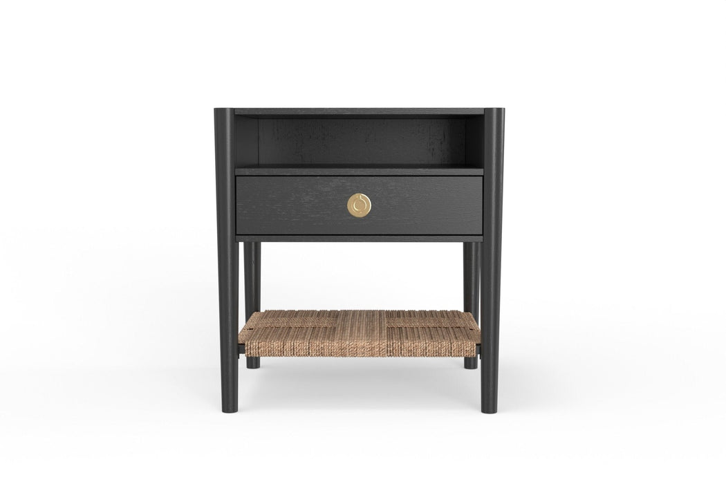 Alpine Furniture Cleo Nightstand, Charcoal Gray