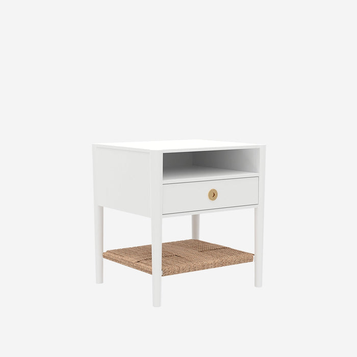 Alpine Furniture Cleo Nightstand, Coconut Milk
