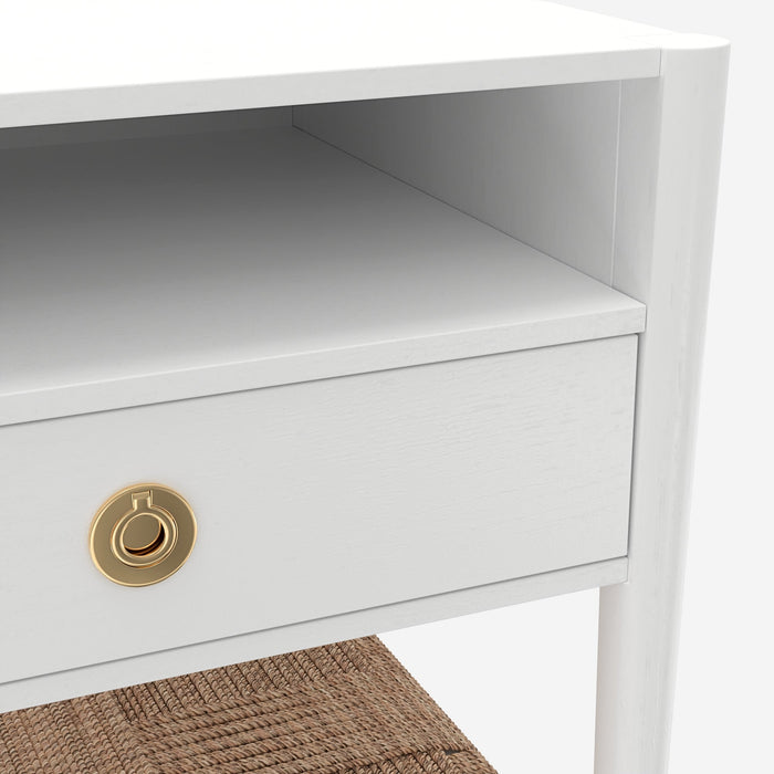 Alpine Furniture Cleo Nightstand, Coconut Milk