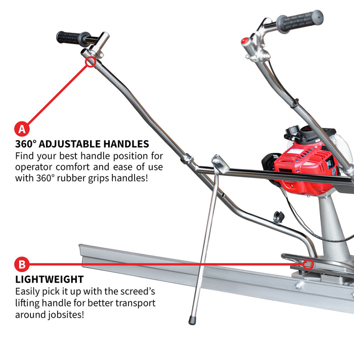 Tomahawk PRO Series Honda Power Screed Single Magnesium Blade Bundle (Choose 4ft, 6ft, 8ft, 10ft... - Installation View