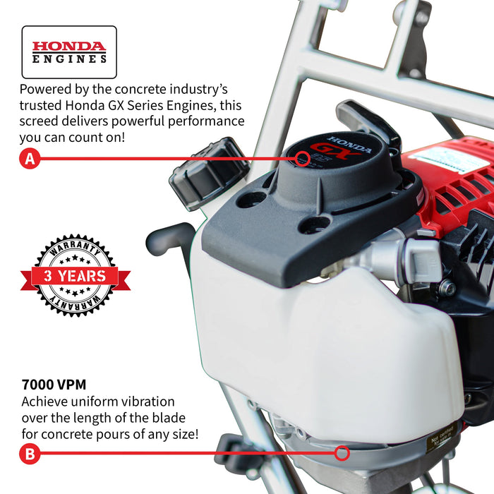Tomahawk PRO Series Honda Concrete Power Screed Dual Magnesium Blade Bundle (Choose 2 Boards) - Lifestyle View