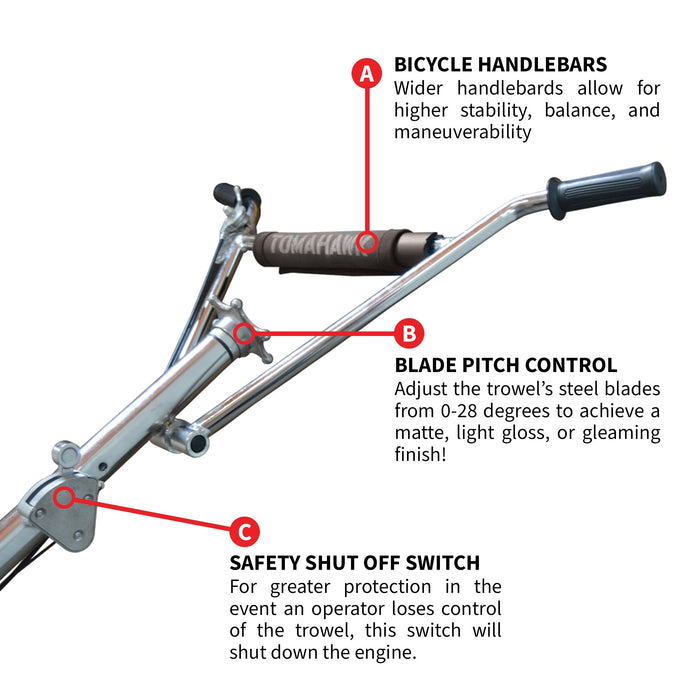 Tomahawk Power 46" Concrete Power Trowel 14HP Kohler Float Pan Screed Edge Cement Finishing Tool - Product Image 6