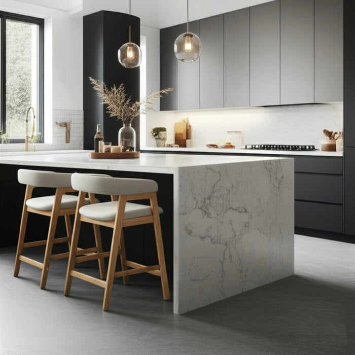 Alpine Furniture Cleo Cove Counter Height Chairs, Natural (Set of 2)