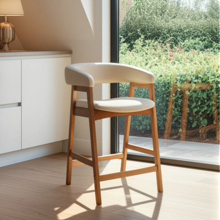 Alpine Furniture Cleo Cove Counter Height Chairs, Natural (Set of 2)