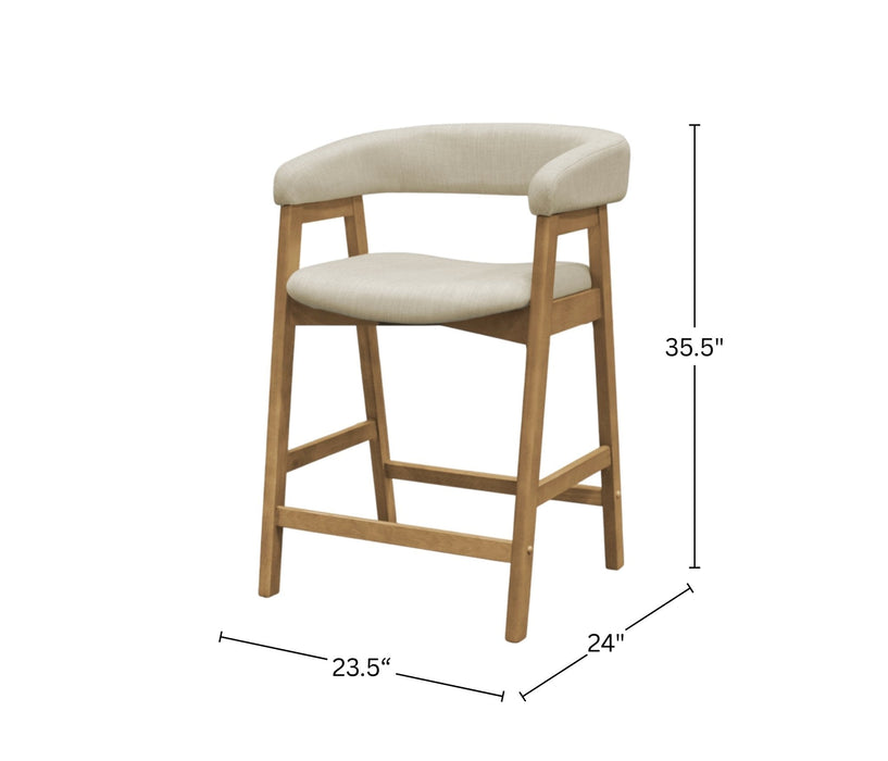 Alpine Furniture Cleo Cove Counter Height Chairs, Natural (Set of 2)