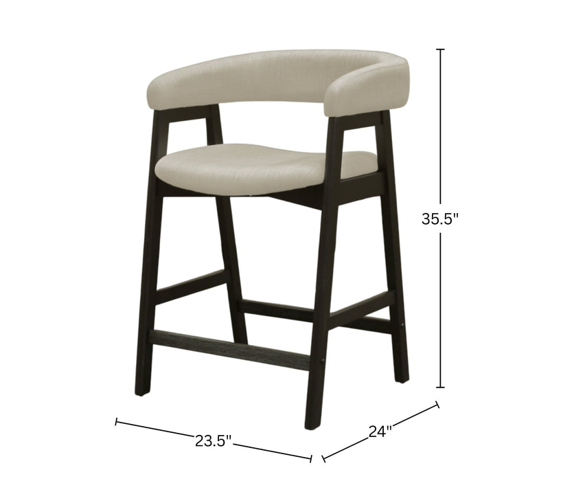 Alpine Furniture Cleo Cove Counter Height Chairs, Vintage Black (Set of 2)