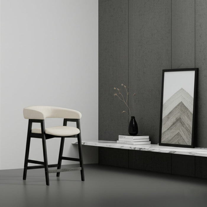 Alpine Furniture Cleo Cove Counter Height Chairs, Vintage Black (Set of 2)