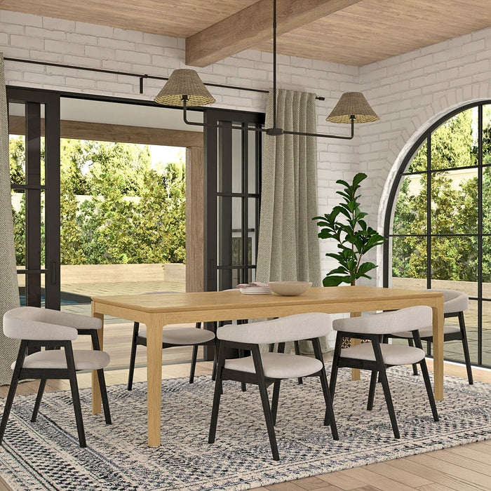 Alpine Furniture Cleo Cove Rectangular Extension Dining Table, Light Oak