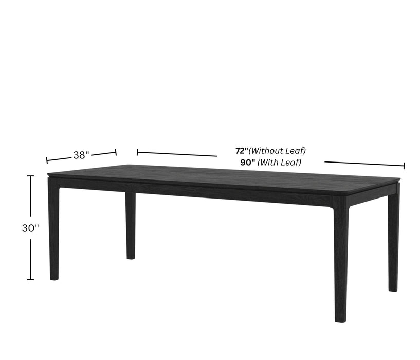 Alpine Furniture Cleo Cove Rectangular Extension Dining Table, Vintage Black