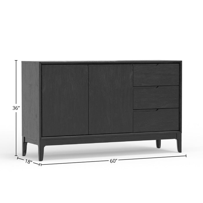 Alpine Furniture Cove Sideboard, Vintage Black