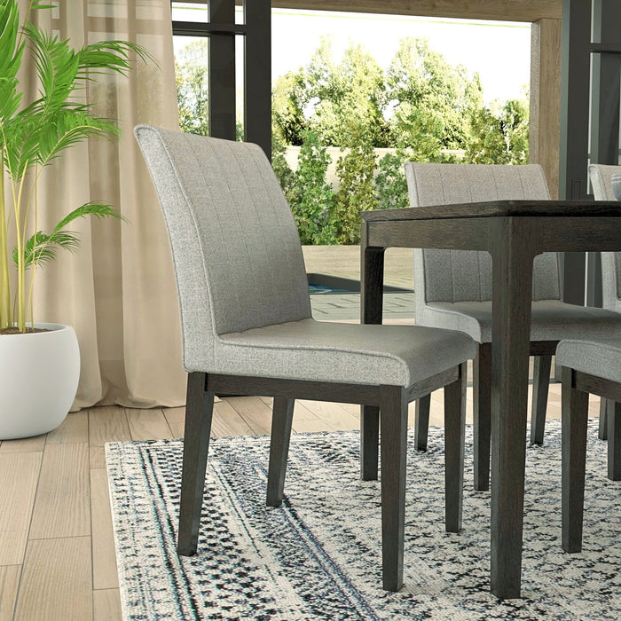 Alpine Furniture Cove Upholstered Side Chairs, Gray & Black