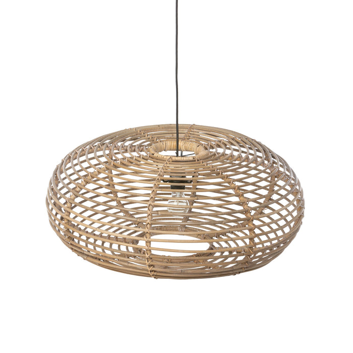 Park Hill Collection Kailani Rattan Pendant Light – Stylish Natural Fiber Design with Metal Accents for Modern Spaces