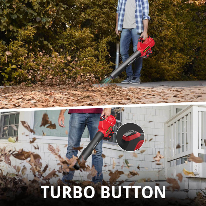 PowerSmart 450CFM Cordless Leaf Blower w/ Two 20V Battery and Charger DB2201B