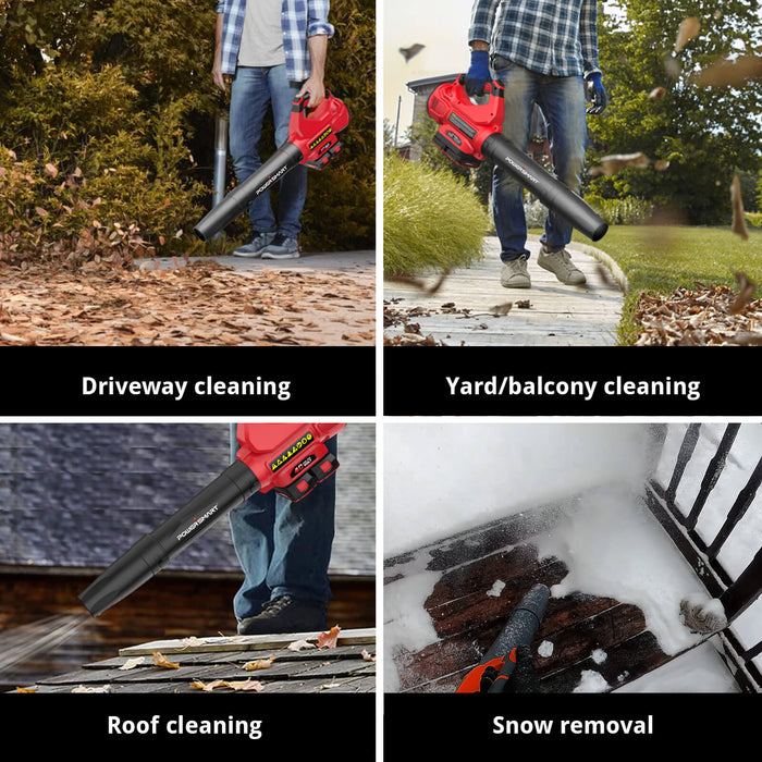 PowerSmart 450CFM Cordless Leaf Blower w/ Two 20V Battery and Charger DB2201B