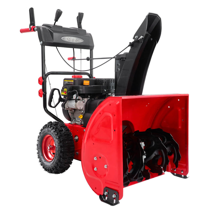 PowerSmart 24'' 212cc Two Stage Self-Propelled Gas Snow Blower w/ Electric Start & Heated Handle DB7108B