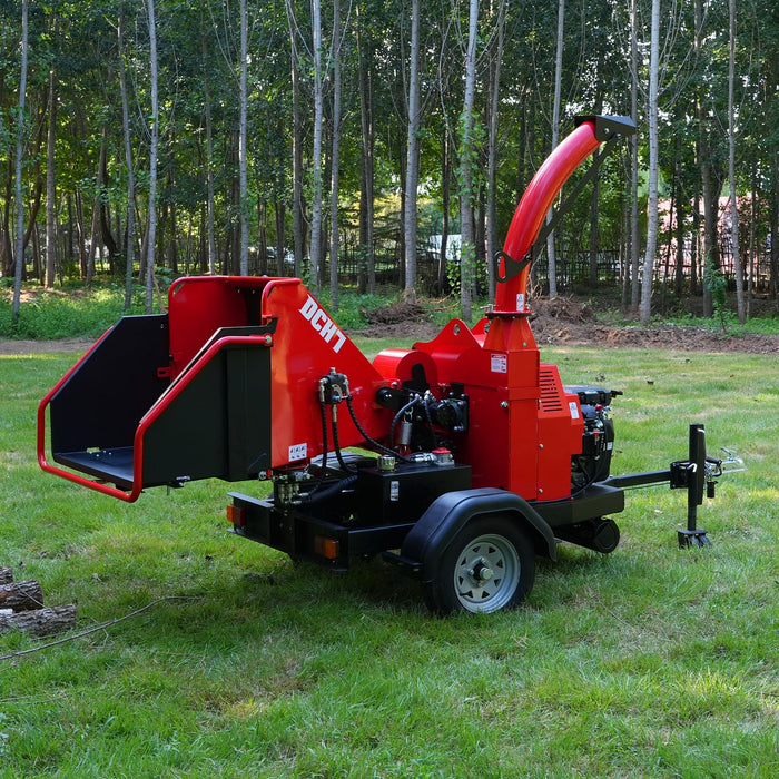 25hp 750cc Twin Cylinder ZONSEN Petrol Engine 7" Hydraulic Feeding Wood Chipper,  DCH7