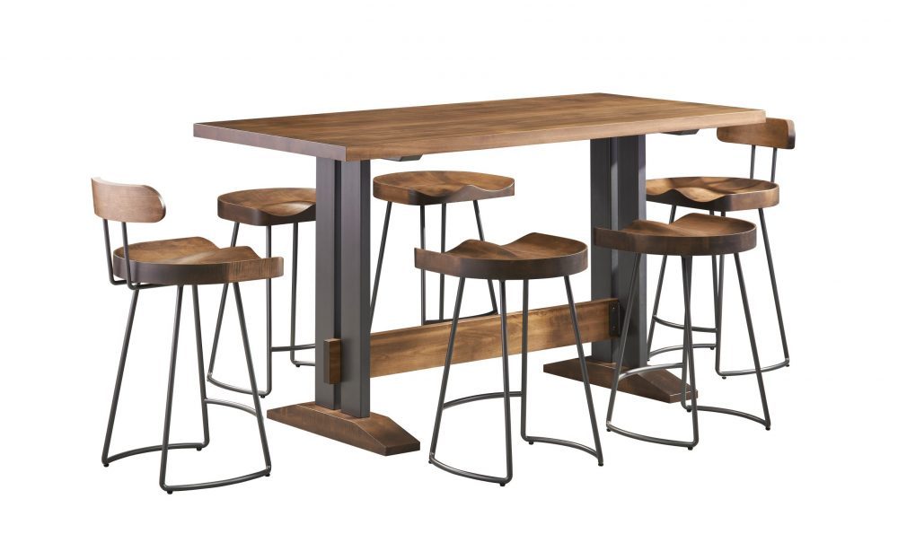 Decker Counter Chair with Back - Steel Frame