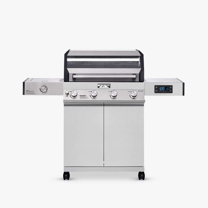 Monument Grills Denali 405 | Stainless Smart Tech Propane Gas Grill 4 Burner Grill