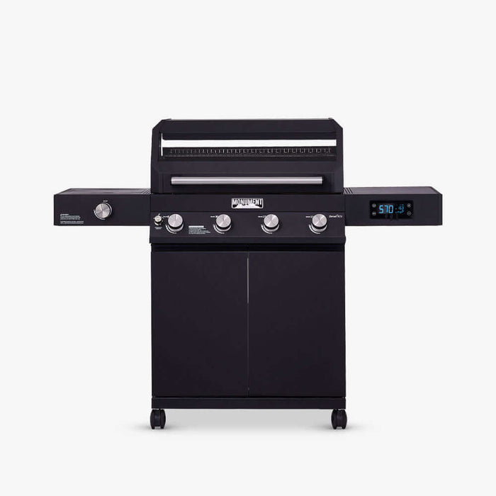 Monument Grills Denali 425 | Black Smart Tech Propane Gas Grill 4 Burner Grill
