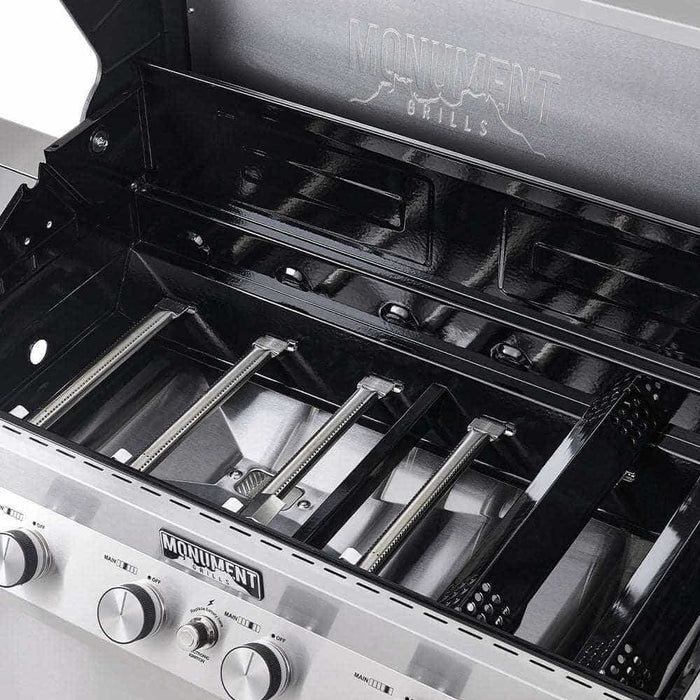 Monument Grills Denali 605 | Stainless Smart Tech Natural/Propane Gas Grill 6 Burner Grill - Close-Up