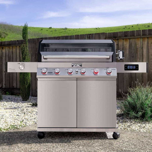 Monument Grills Denali 605Pro | Stainless Smart Propane Gas Grill 6 Burner Grill - Side View