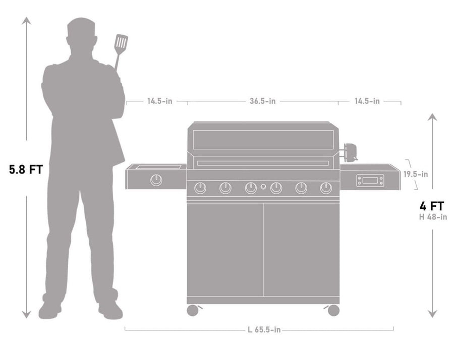 Monument Grills Denali 605Pro | Stainless Smart Propane Gas Grill 6 Burner Grill - View 16