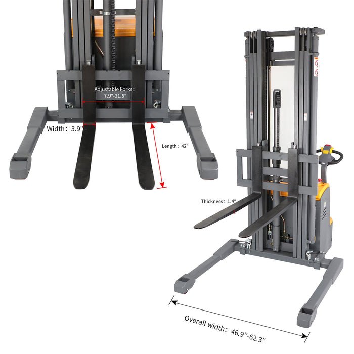 Xilin CTDR15-III-177 full electric stacker rear view