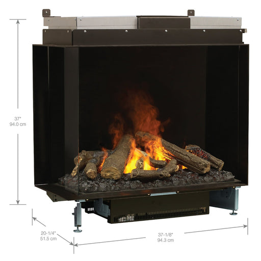Faber e-MatriX 37" Two-Sided Built-in Electric Firebox, Left-facing | FEF3226L2L Dimplex