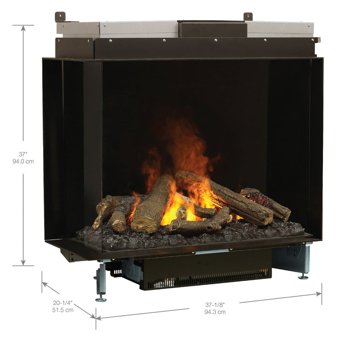 Faber e-MatriX 37" Two-Sided Built-in Electric Firebox, Left-facing | FEF3226L2L Dimplex