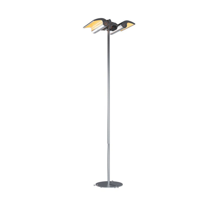 Indoor/Outdoor Electric Infrared Heater Permanent Location Floor Stand | DSHSTAND - side view
