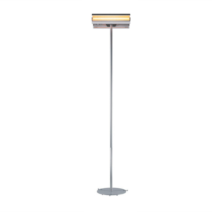 Indoor/Outdoor Electric Infrared Heater Permanent Location Floor Stand | DSHSTAND - back view