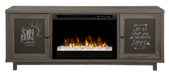 Jesse 65-Inch Electric Fireplace and Glass Ember Bed in Iron Mountain Grey with 26-Inch Media Console (GDS26G8-1908IM) - side view