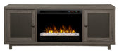 Jesse 65-Inch Electric Fireplace and Glass Ember Bed in Iron Mountain Grey with 26-Inch Media Console (GDS26G8-1908IM) - angle view