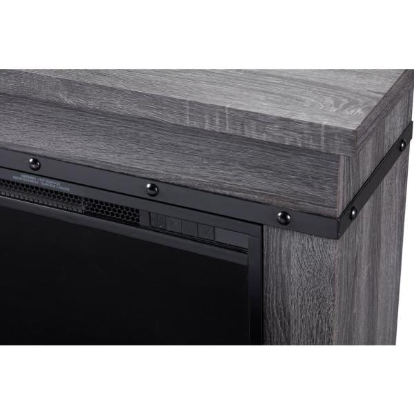 Morgan 32-Inch Mantel with a 23-Inch Electric Fireplace in Charcoal Oak (C3P23LJ-2085CO) - feature highlight