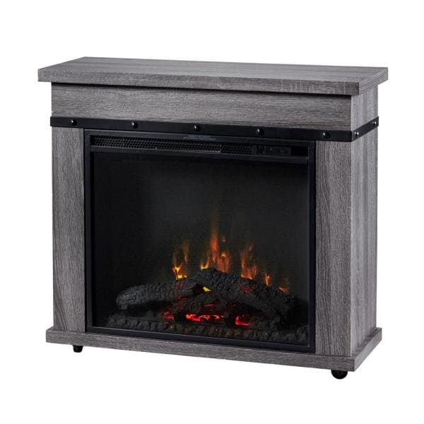 Morgan 32-Inch Mantel with a 23-Inch Electric Fireplace in Charcoal Oak (C3P23LJ-2085CO) - back view