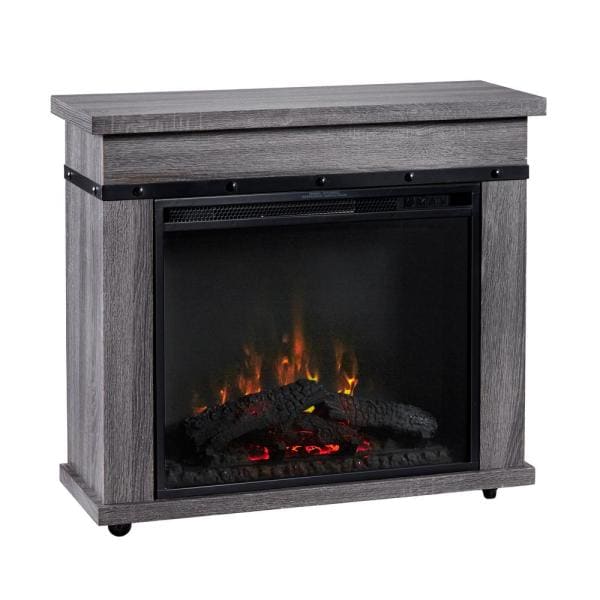 Morgan 32-Inch Mantel with a 23-Inch Electric Fireplace in Charcoal Oak (C3P23LJ-2085CO) - detail close-up